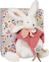 Doudou poklon set – plišani zeko s dekicom za maženje 25 cm u staro ružičastoj