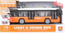 Narančasti igrajući i svjetleći trolejbus na baterije