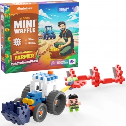 Konstruktorski set MINI WAFFLE FARMER – traktor s plugom, 50 dijelova