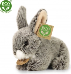 Plišana tamnosiva zečića ležeća 17 cm ECO friendly