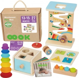 woopie green montessori kutija 6 u 1 drveni edukativni set za djecu 13–15 mjeseci
