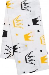 Flanelska tetra pelena s printom bijele krune NEW BABY