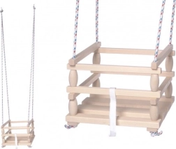 Dječja drvena ljuljačka s zaštitnom pregradom