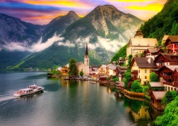 Puzzle Hallstatt pri zalasku sunca 1000 dijelova