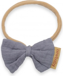 Mušlinska traka za kosu za bebe New Baby siva