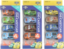 set metalnih autića s čunjevima 4 kom