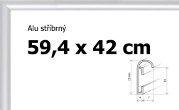 Aluminijski okvir za puzzle i plakate A2 59,4 × 42 cm – srebrni