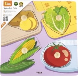 Viga drvene puzzle s gumbićima povrće
