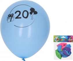 Napuhávajući baloni 30 cm s brojem 20 – set 5 kom
