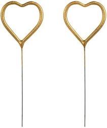 Zlatne prskalice u obliku srca 16,5 cm - 2 kom.