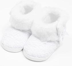 Dječje zimske čipkaste čizmice New Baby, bijele, 0–3 mjeseca