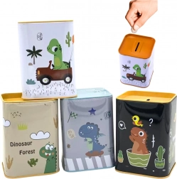 Metalna kasica dinosaurus u autu 11 × 8 cm