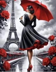 Kreativni set Dijamantno slikanje Žena u Parizu