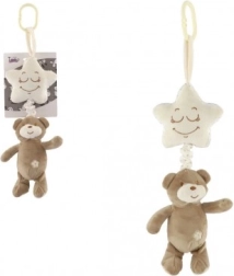 Plišani medvjedić sa zvjezdicom – viseća glazbena kutijica za krevetić i kolica, 36 cm