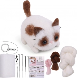 Kreativni set za suho filcanje – smeđe‑bijeli mačić