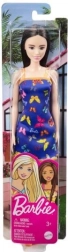 Lutka Barbie elegantna brineta u plavoj haljini s motivom leptira