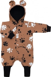 Dječji pamučni kombinezon s kapuljačom i ušima NEW BABY, žute (gorušičaste) boje 86 (12–18 mj)