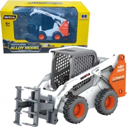 Metalni utovarivač na kotačima s grabilicom 1:50 bijeli