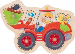 Drvena slagalica s umetaljkama – utovarivač Goki