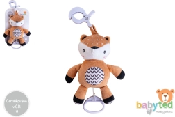 Plišani navijaći jelencić s melodijom i kopčom za kolica i krevetić 30 cm