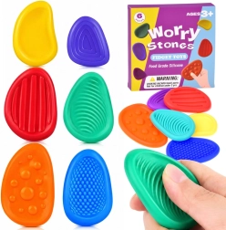 Silikonski senzorički kamenčići fidget igračke – set od 6 kom