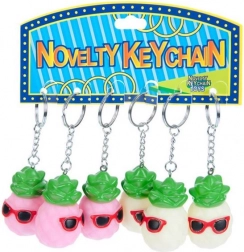 Svjetleći privjesak za ključeve ananas sa sunčanim naočalama