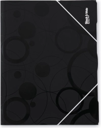 fascikl s gumicom A4 black and white, crna