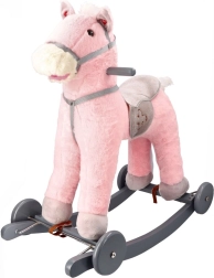 Ružičasti konjić za ljuljanje s kotačima