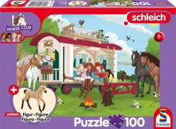 Puzzle SCHMIDT Schleich logorska vatra kod kamp-prikolice 100 dijelova + figurica