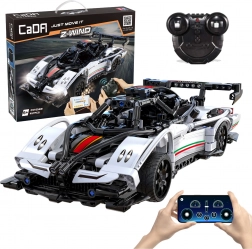 Konstruktorski set CaDA RC trkaći auto Z-Wind, bijeli, 457 dijelova, Dual Mode