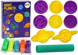 Kreativni set plastelin planeti – 8 kalupa i 5 boja