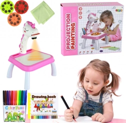 Projektor za crtanje jednorog – ružičasti set s flomasterima i diskovima