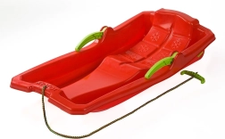 Plastične sanjke s kočnicama Baby Mix Karol crvene