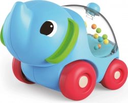 Zvečkalo slon na kotačićima 11 cm