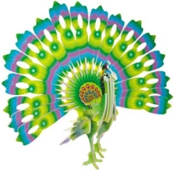 Drvene 3D slagalice Šareni paun