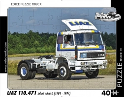 Retro auto puzzle Kamion Liaz 110.471 tegljač poluprikolica 40 dijelova
