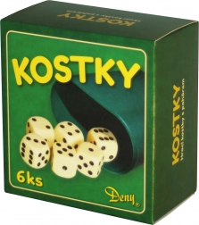 Bijele igraće kocke s čašicom, 6 kom