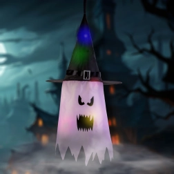 Halloween Hanging LED Ghost Decoration, Pink