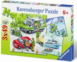 Puzzle Policija u akciji 3×49 dijelova RAVENSBURGER