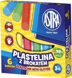 Astra plastelin s glitterom – 6 boja