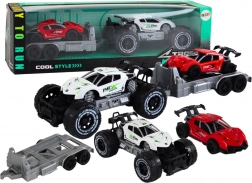 Off-road auto s prikolicom i sportskim automobilom set