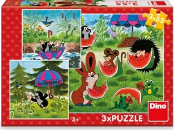 Dino Krtko i kišobran puzzle 3x55 dijelova