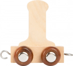 Drveni vagončić s slovom I za drvenu željezničku prugu small foot