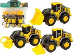Set od tri žuta građevinska vozila