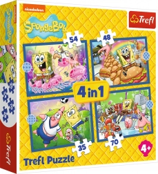 Puzzle SpongeBobov život 4u1