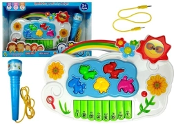 Elektronički dječji klavir Cvjetići s mikrofonom i povezivanjem na telefon