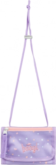 Baagl novčanik za vrat Mazlíčci – ljubičasti tekstilni novčanik s vezicom