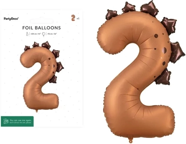 Folijski balon broj 2 dino - 92 cm - 1 komad