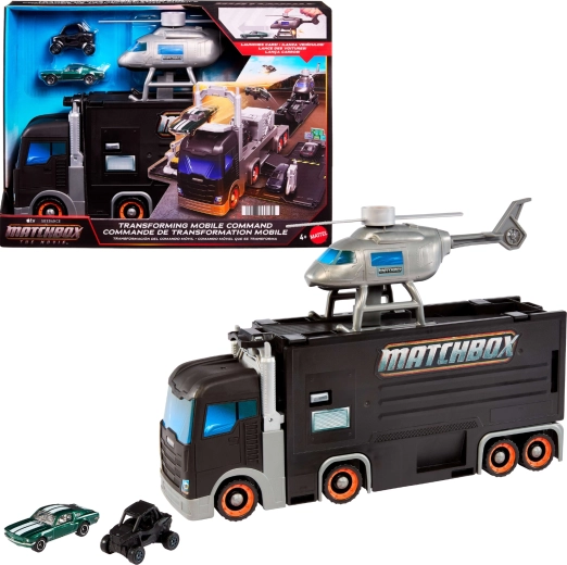 Matchbox mobilno zapovjedništvo – transformirajući transportni kamion s helikopterom i 2 autića