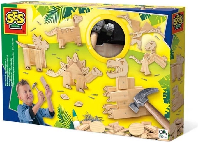 SES drveni set za zakucavanje – dinosauri